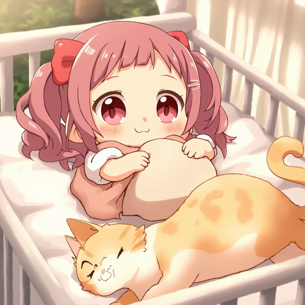 新生儿 · 床边的大黄猫